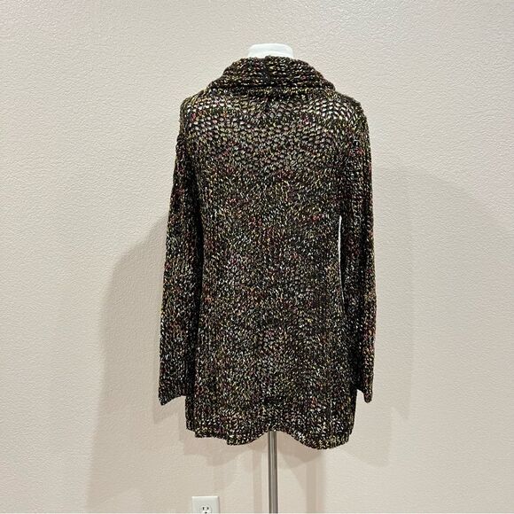 Ethyl Colorful Open Knit Cowl Neck Tunic Size Medium - Picture 3 of 11